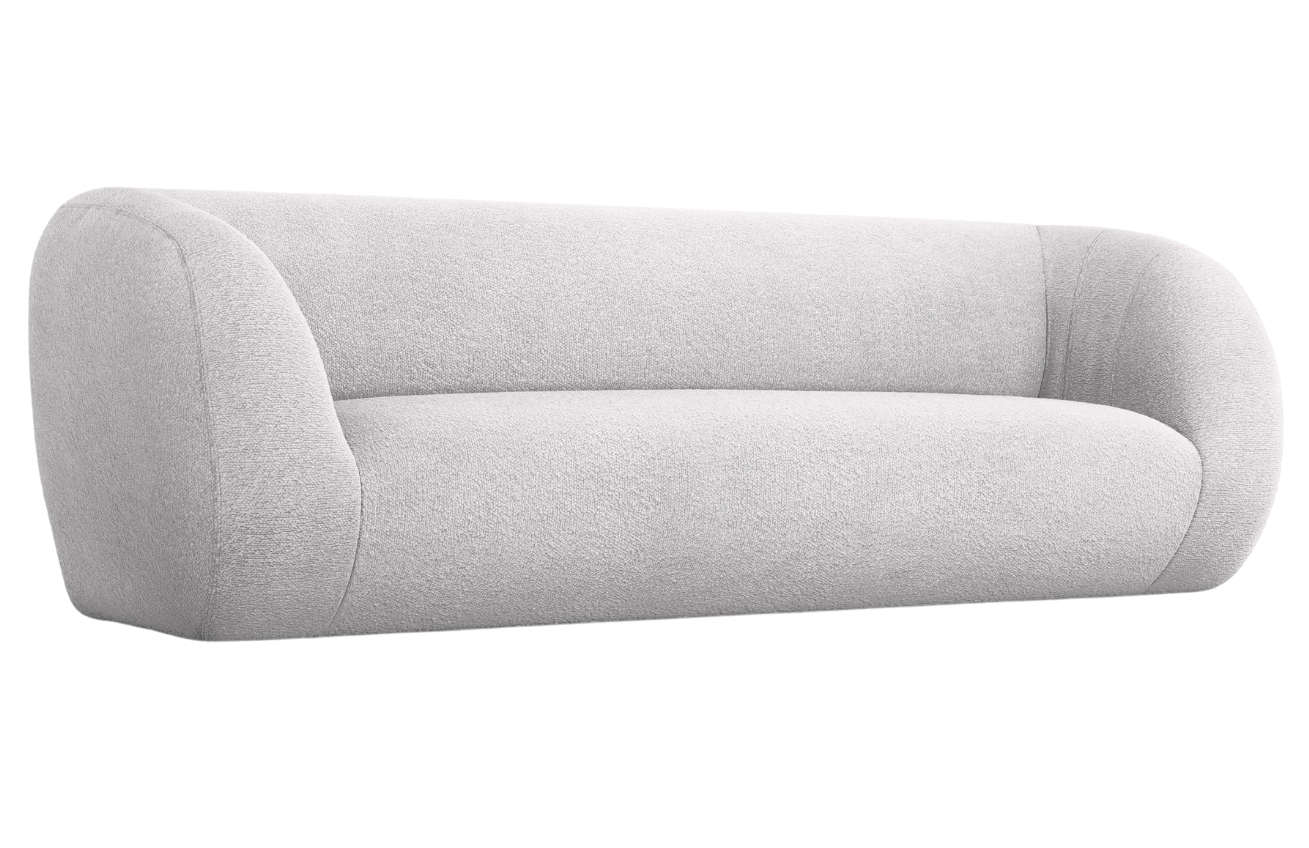 Světle šedá bouclé třímístná pohovka Cosmopolitan Design Essen 230 cm Cosmopolitan Design