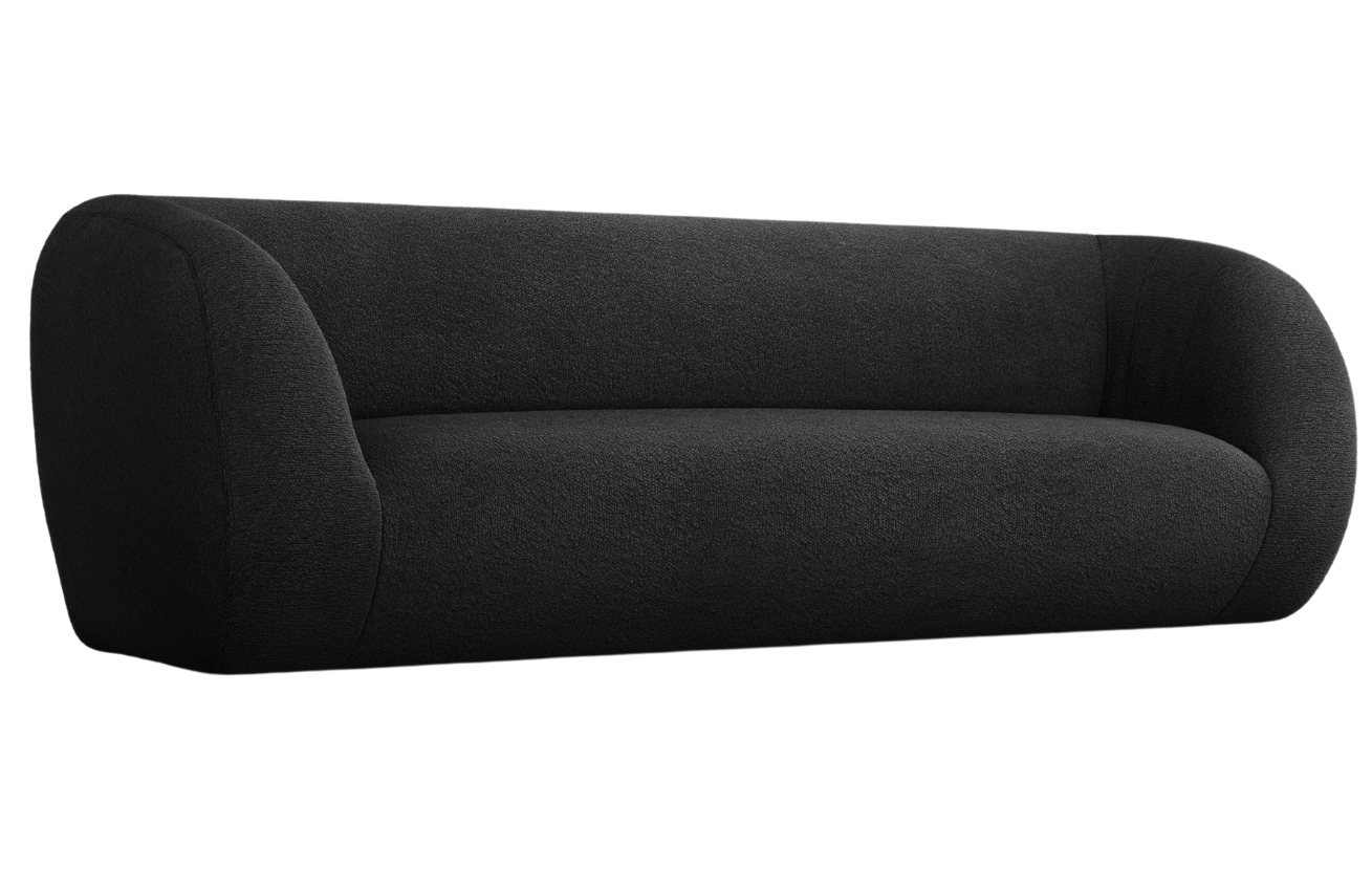 Černá bouclé třímístná pohovka Cosmopolitan Design Essen 230 cm Cosmopolitan Design
