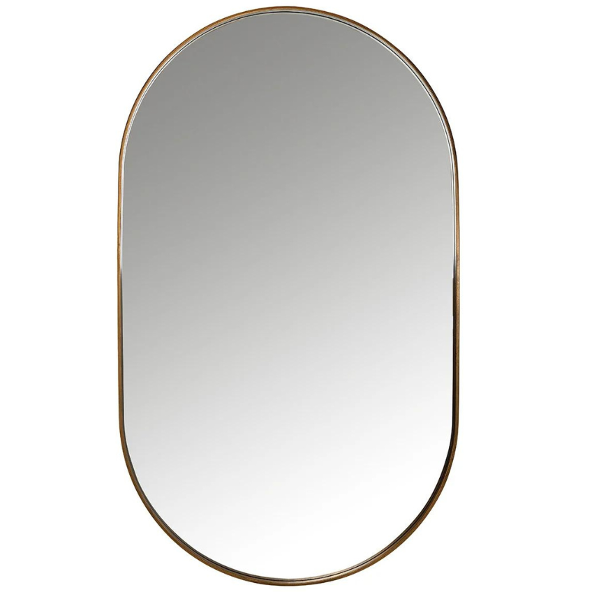Zlaté kovové závěsné zrcadlo Richmond Skylar 170 x 100 cm Richmond