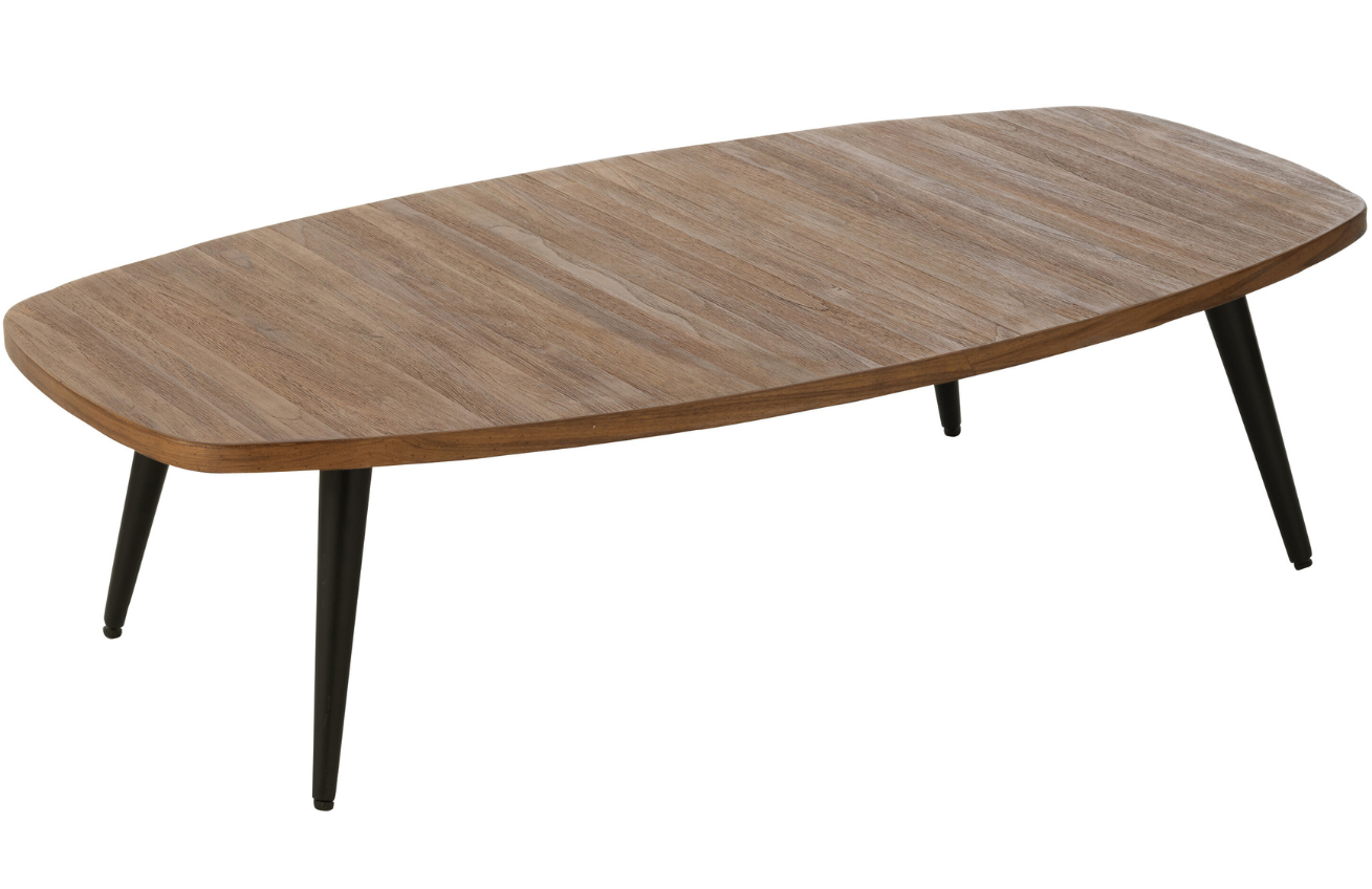 Hnědý dřevěný konferenční stolek J-line Tooky 120 x 70 cm J-line