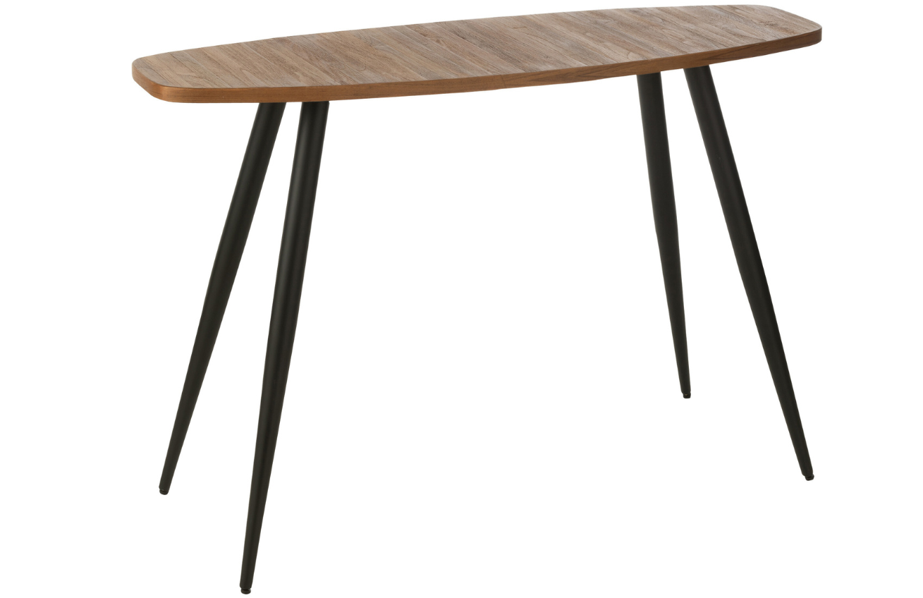 Hnědý dřevěný toaletní stolek J-line Tooky 120 x 40 cm J-line
