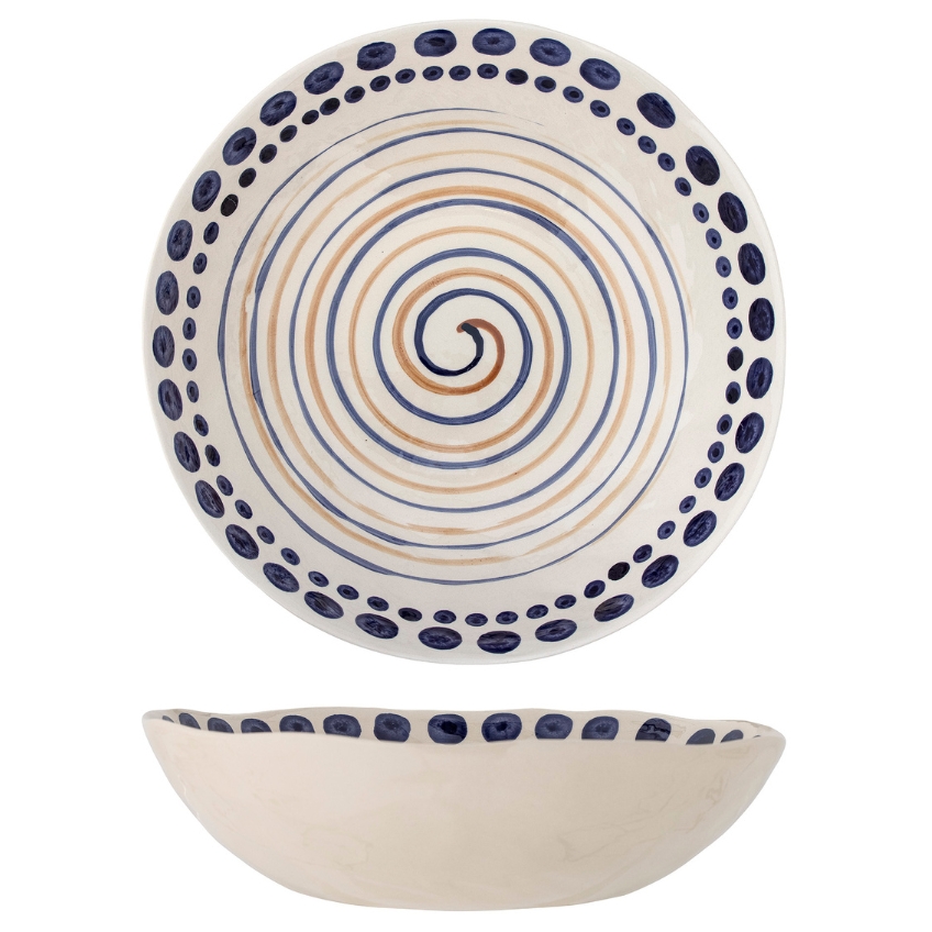 Modro-bílá kameninová mísa Bloomingville Shama 39 cm Bloomingville