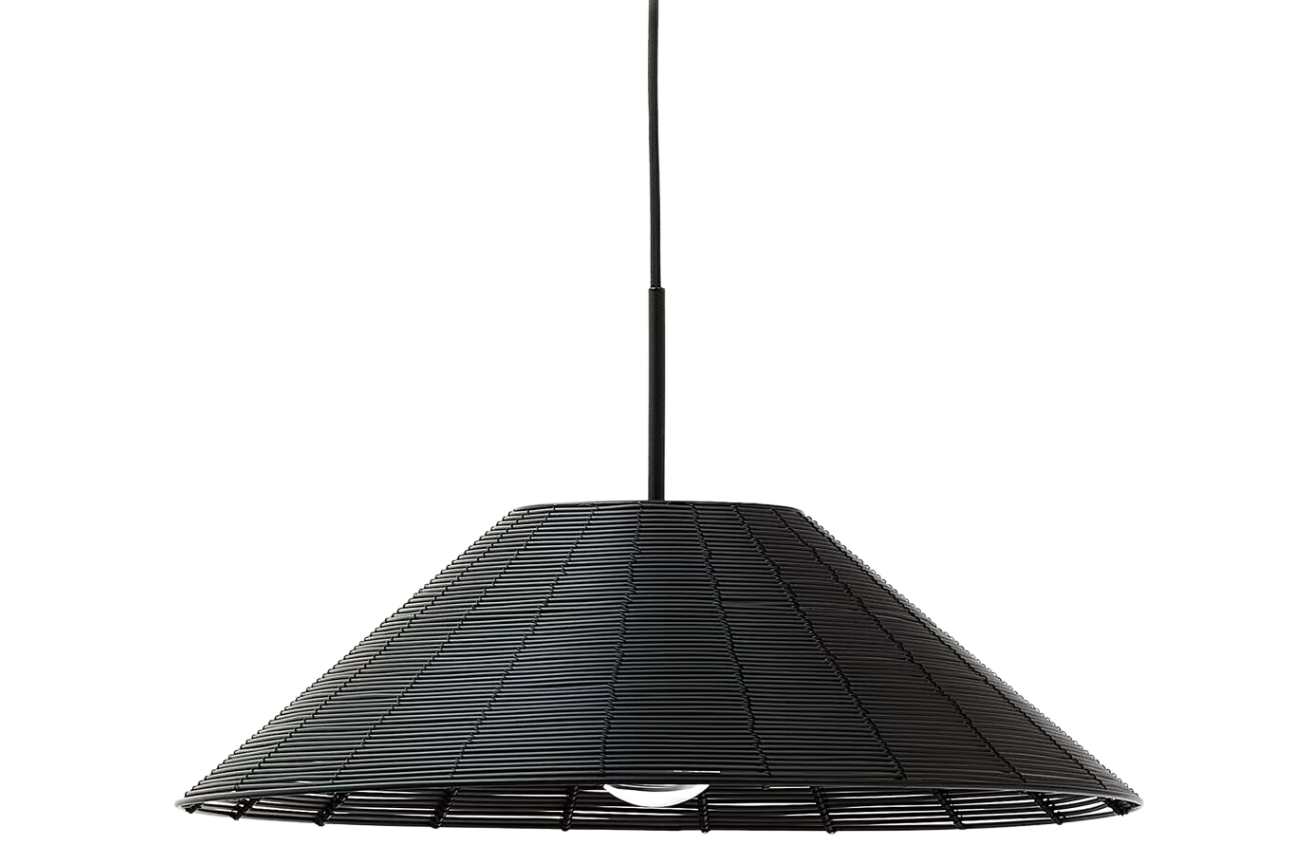 Černé stínidlo z umělého ratanu Kave Home Saranella 60 cm Kave Home