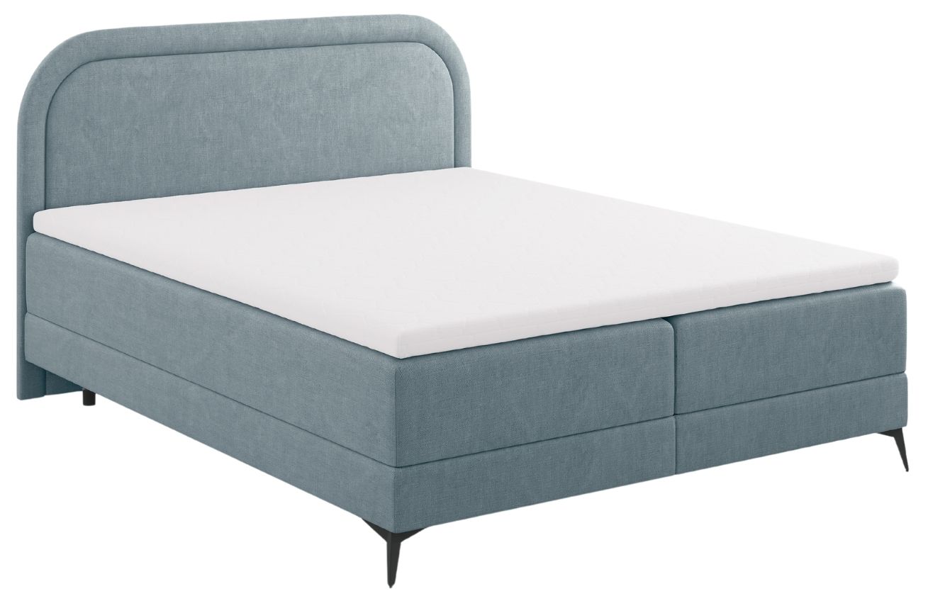 Světle modrá čalouněná dvoulůžková postel boxspring Cosmopolitan Design Eclipse 180 x 200 cm Cosmopolitan Design