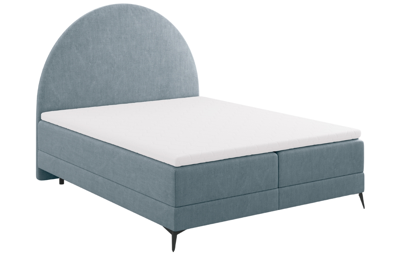 Světle modrá čalouněná dvoulůžková postel boxspring Cosmopolitan Design Sunrise 160 x 200 cm Cosmopolitan Design