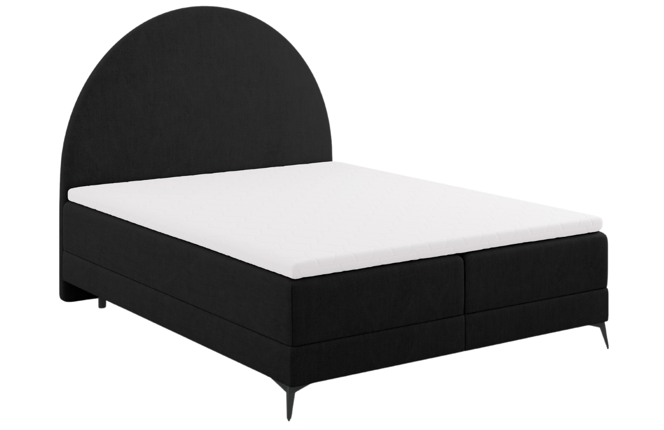 Černá čalouněná dvoulůžková postel boxspring Cosmopolitan Design Sunrise 160 x 200 cm Cosmopolitan Design