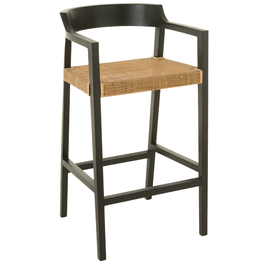 Černá teaková barová židle J-line Talya 78 cm J-line