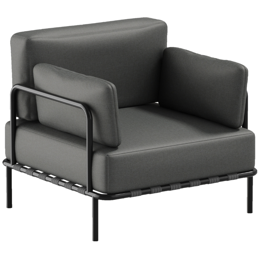 Sit Sit Tmavě šedé čalouněné zahradní křeslo Salve Sit Sit