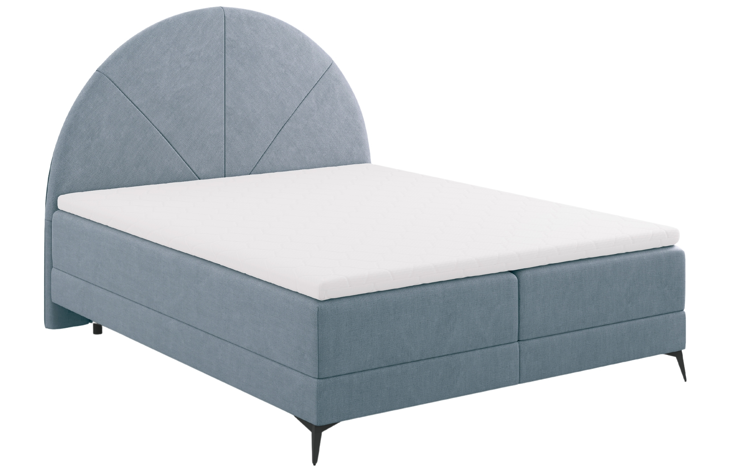 Světle modrá čalouněná dvoulůžková postel boxspring Cosmopolitan Design Sunset 160 x 200 cm Cosmopolitan Design