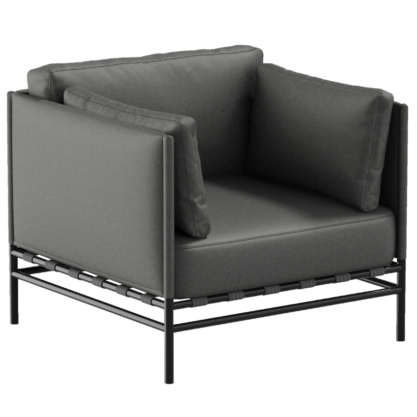 Sit Sit Tmavě šedé čalouněné zahradní křeslo Dandy Sit Sit