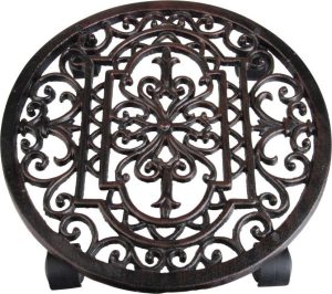 Kovov&yacute; poj&iacute;zdn&yacute; podstavec pod květin&aacute;č &oslash; 29 cm Ornament &ndash; Esschert Design Esschert Design
