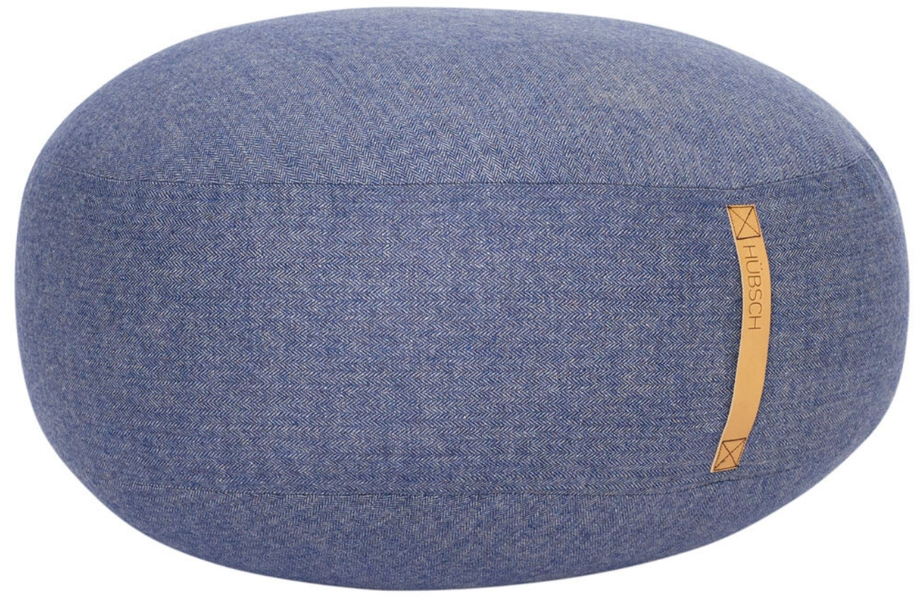Modrý vlněný puf Hübsch Mochi 70 cm Hübsch