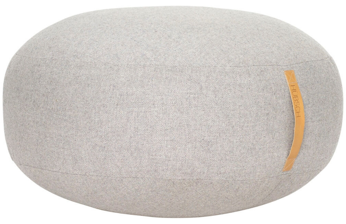 Šedý vlněný puf Hübsch Mochi 70 cm Hübsch