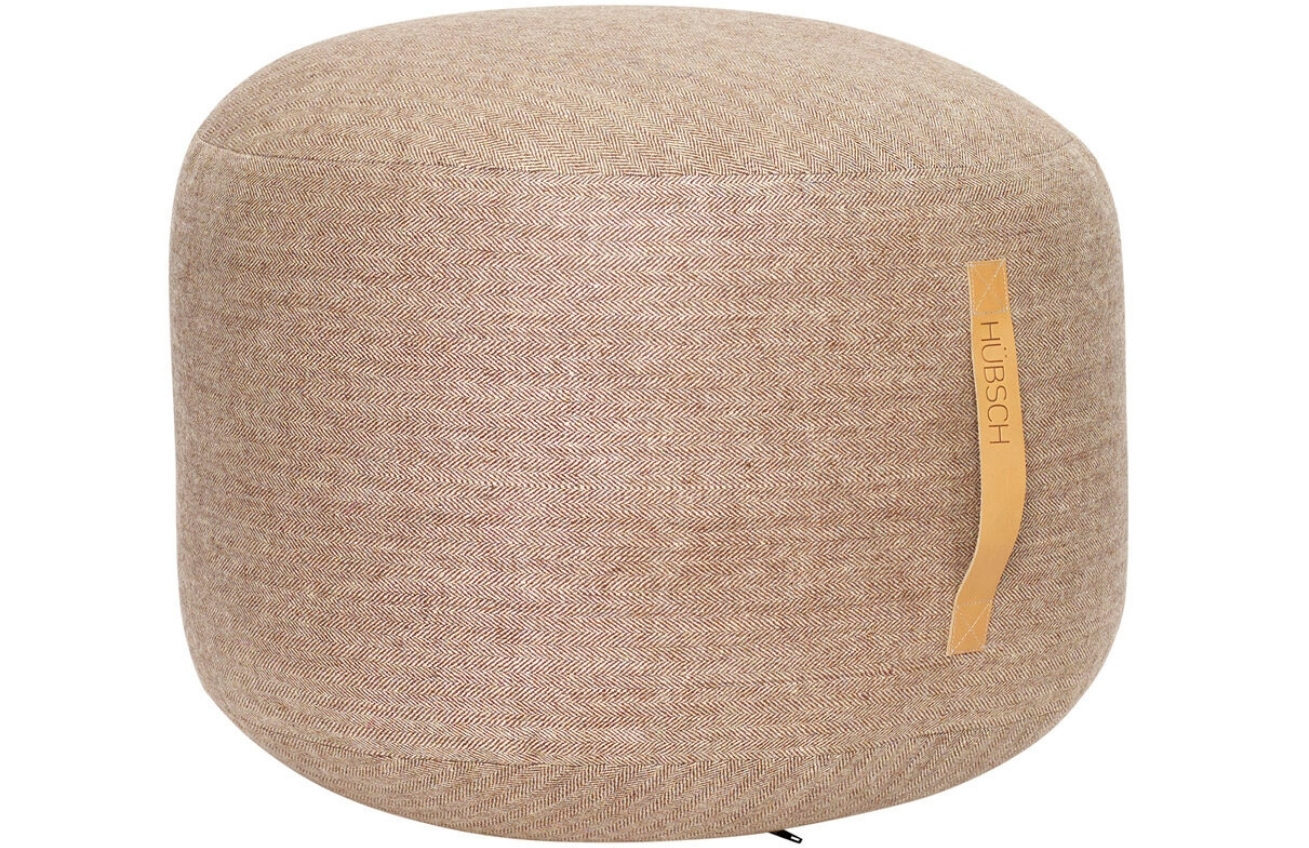 Béžový vlněný puf Hübsch Mochi 50 cm Hübsch