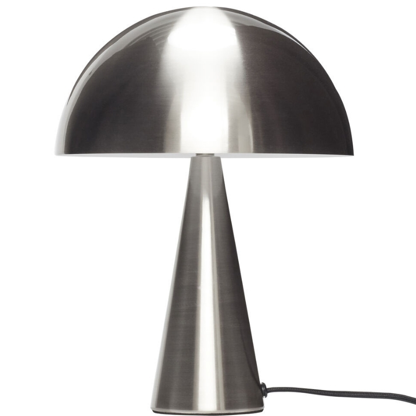 Stříbrná kovová stolní lampa Hübsch Mush 33 cm Hübsch