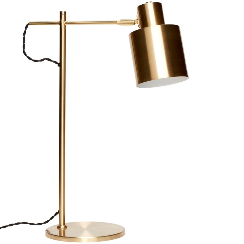 Zlatá kovová stolní lampa Hübsch Fuze 56 cm Hübsch