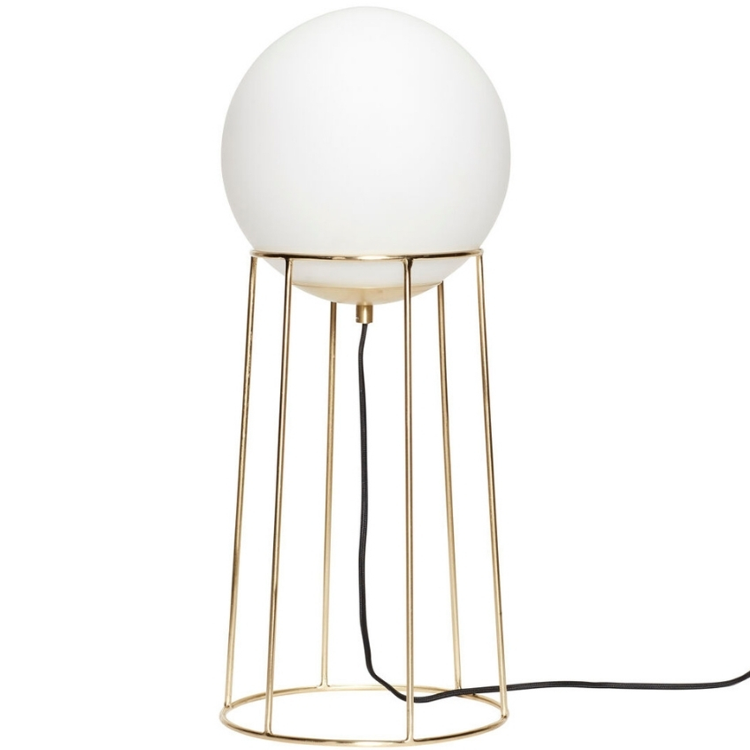 Bílo zlatá kovová stolní lampa Hübsch Balance 60 cm Hübsch