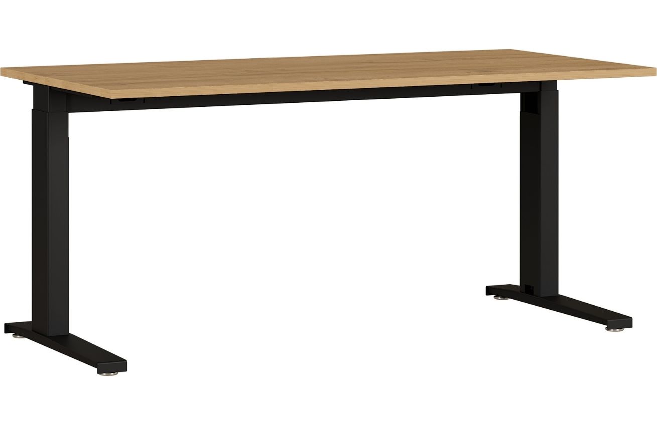 Dubový kancelářský stůl GEMA Leanor 160 x 80 cm s černou podnoží GEMA