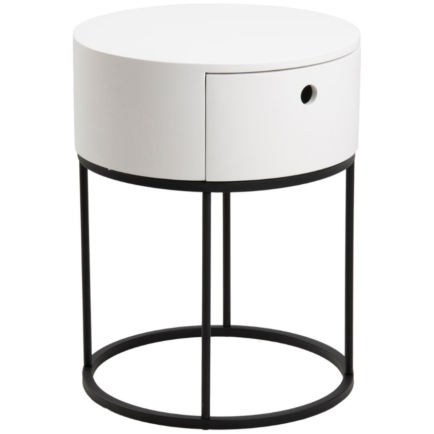 Scandi Bílý dřevěný noční stolek Pulo 40 cm Scandi