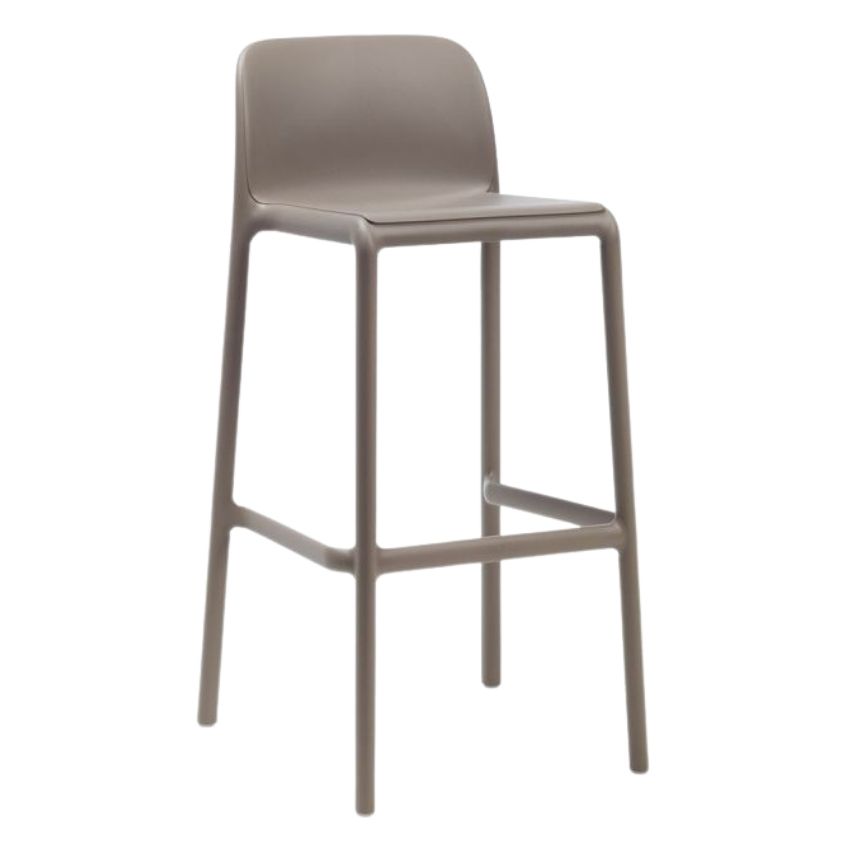 Nardi Šedohnědá plastová barová židle Faro 76 cm Nardi