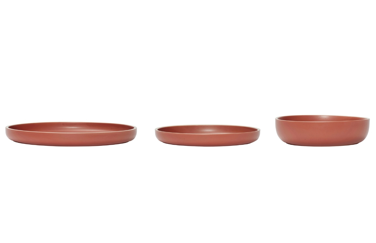Sada terakotově červeného keramického nádobí Hübsch Dawn