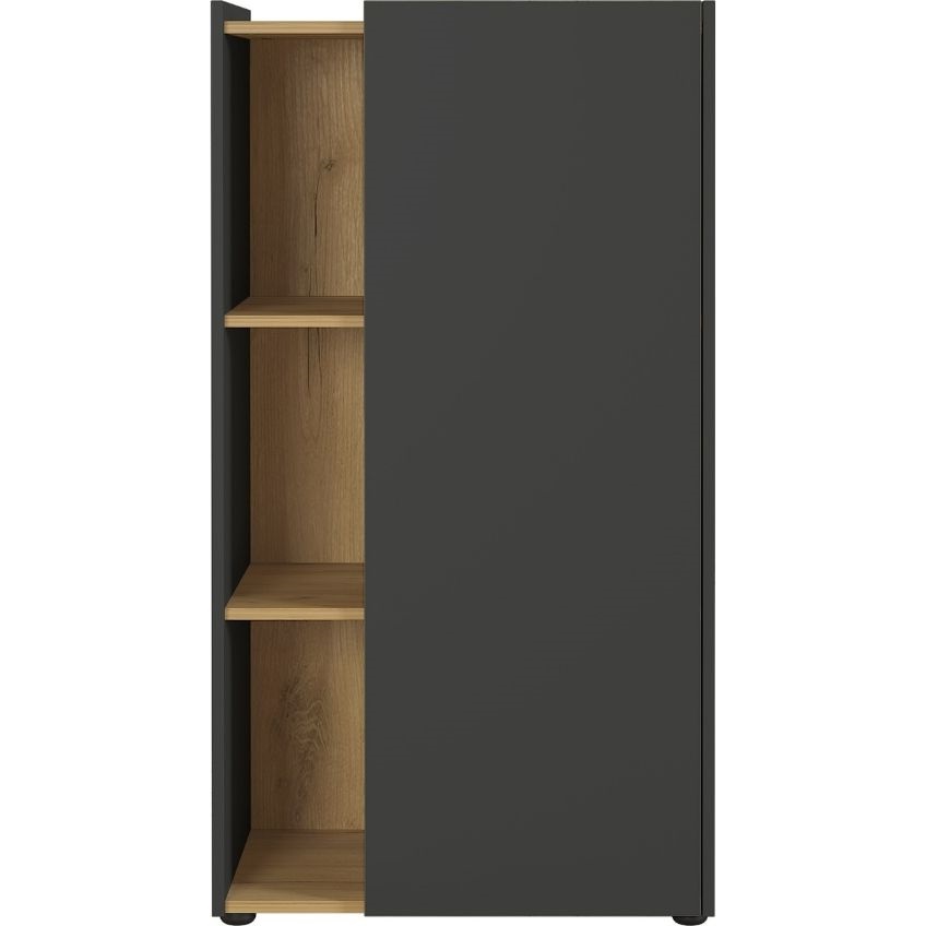 Grafitově šedá dubová kancelářská skříňka s nikou GEMA Acrro 115 x 62 cm GEMA
