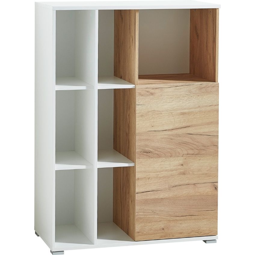 Bílá dubová kancelářská skříň s nikou GEMA Larie 120 x 85 cm GEMA