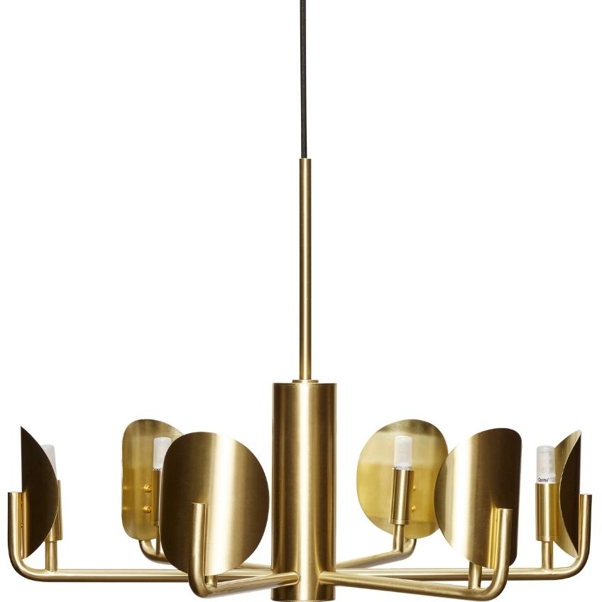 Zlaté kovové závěsné světlo Hübsch Pomp 54 cm Hübsch