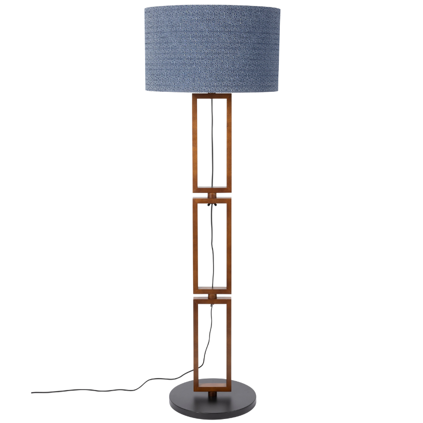 Zuiver Modrá dřevěná stojací lampa DUTCHBONE NASHVILLE 154 cm Zuiver