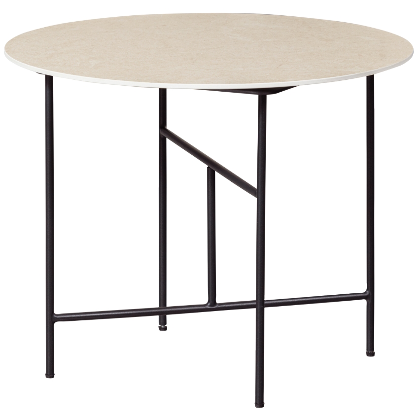 Hoorns Béžový konferenční stolek Tatum 60 cm s mramorovým dekorem Hoorns