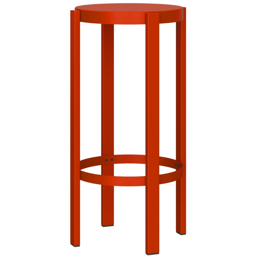 Noo.ma Červená kovová barová židle Doon 75 cm Noo.ma