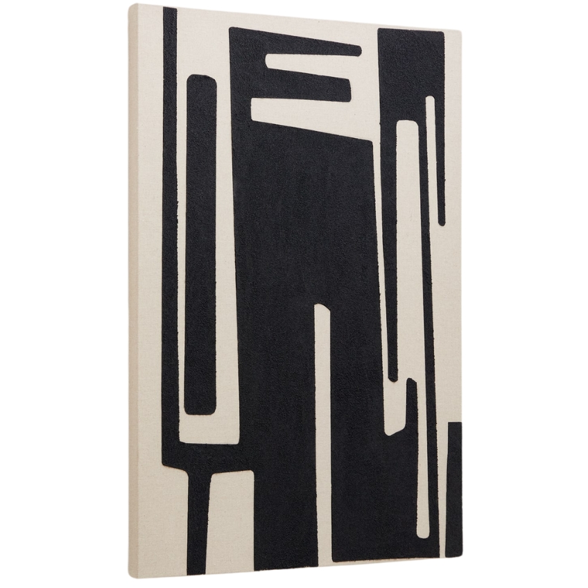 Černobílý abstraktní obraz Kave Home Salmi 100 x 70 cm Kave Home