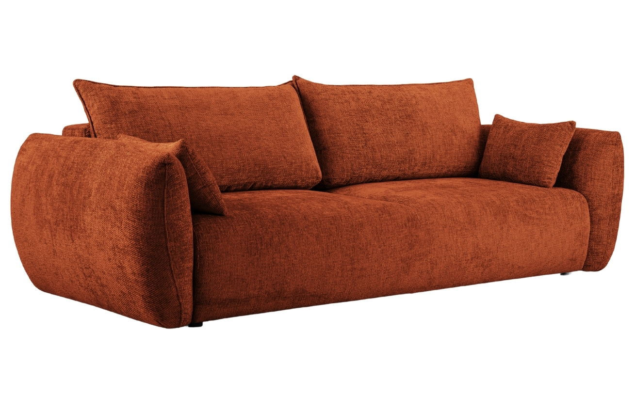 Terakotově červená čalouněná třímístná rozkládací pohovka Cosmopolitan Design Matera 240 cm Cosmopolitan Design