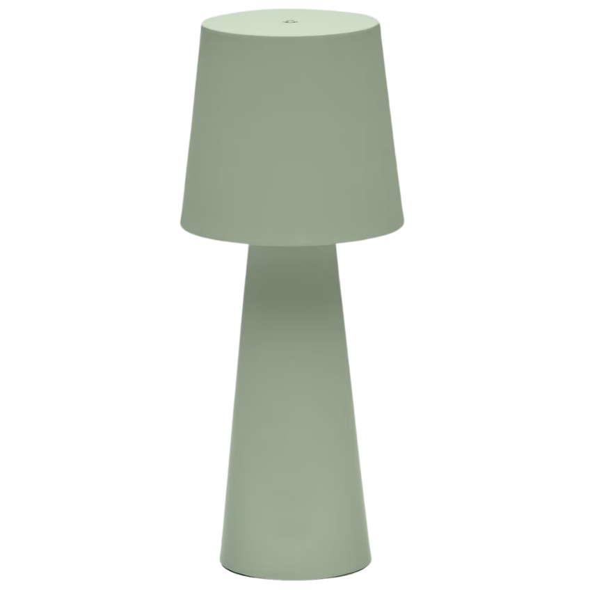 Mátově zelená kovová zahradní stolní LED lampa Kave Home Arenys M Kave Home