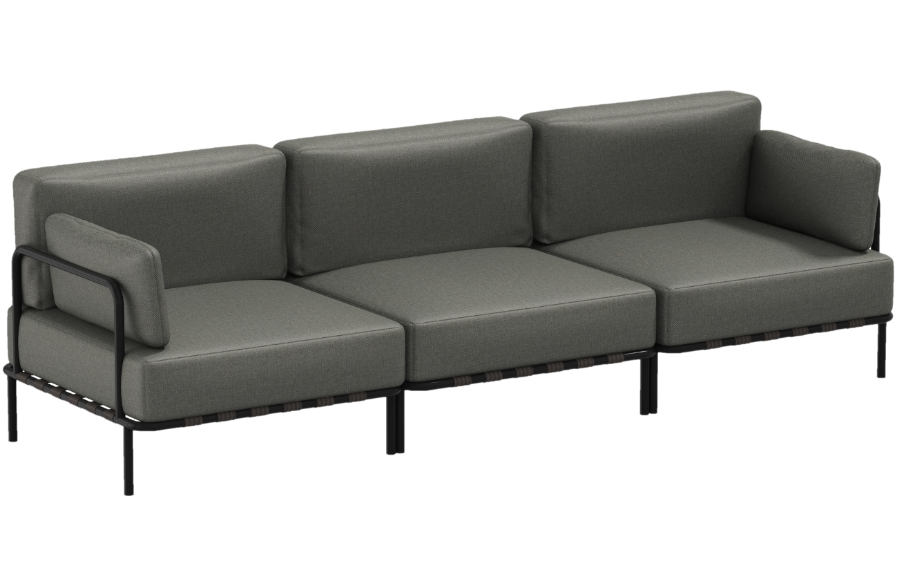 Sit Sit Tmavě šedá čalouněná zahradní trojmístná pohovka Salve 234 cm Sit Sit