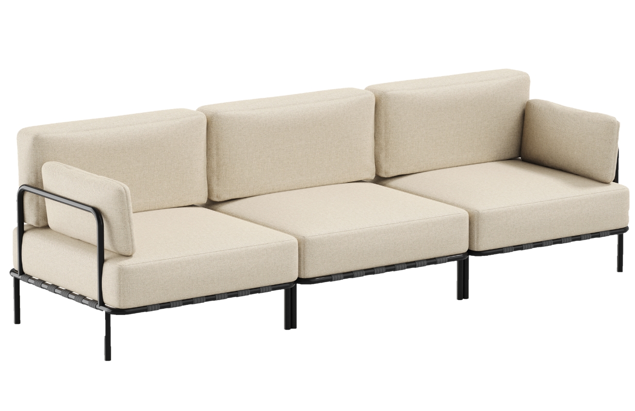 Sit Sit Béžová čalouněná zahradní trojmístná pohovka Salve 234 cm Sit Sit