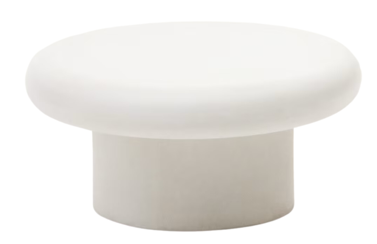 Bílý cementový zahradní stolek Kave Home Addaia 90 cm Kave Home