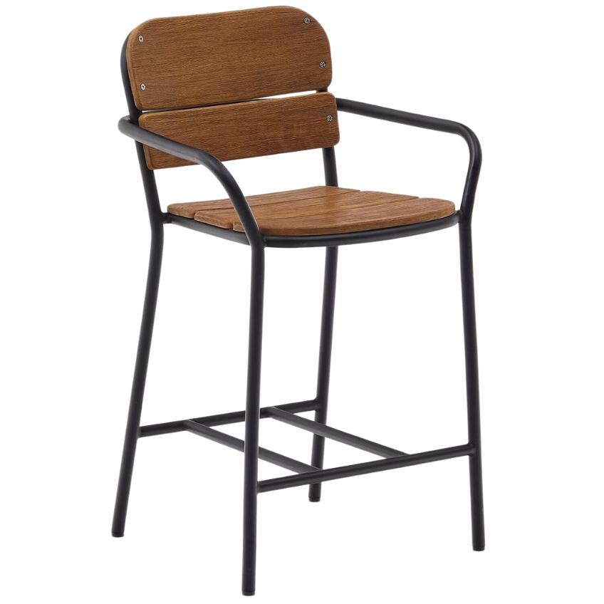 Hnědá dřevěná barová židle Kave Home Algueret 65