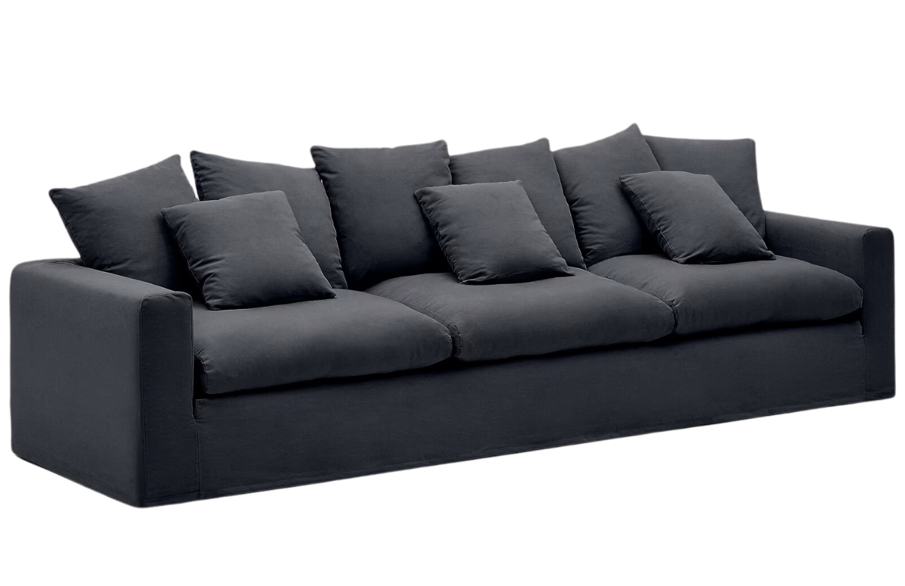 Antracitově šedá čalouněná čtyřmístná pohovka Kave Home Nora 340 cm Kave Home