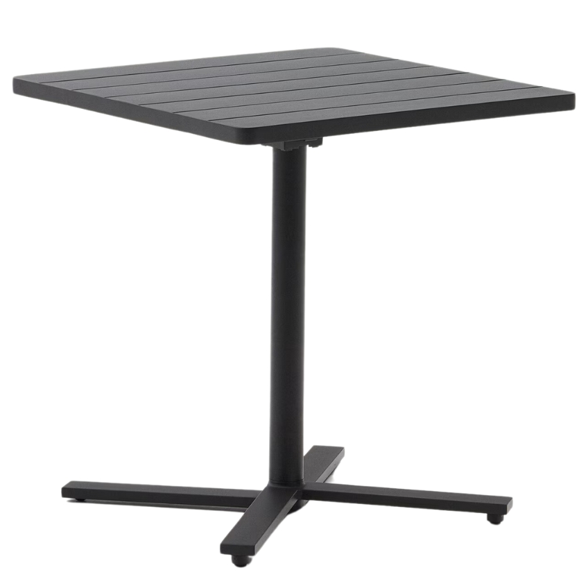 Černý hliníkový zahradní skládací stůl Kave Home Torreta II. 70 x 70 cm Kave Home