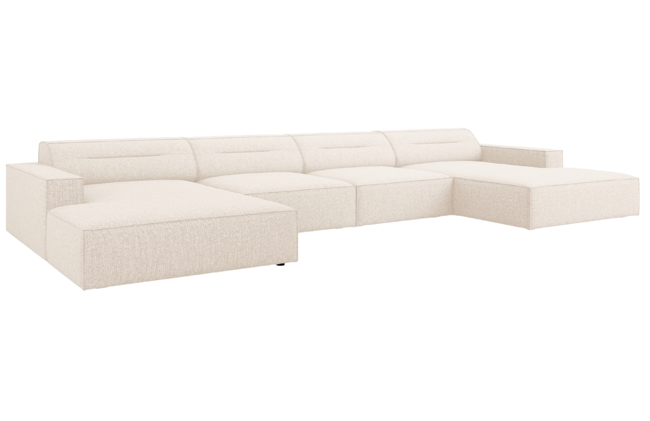 Světle béžová čalouněná rohová pohovka do "U" Windsor & Co Lupus 364 cm Windsor & Co