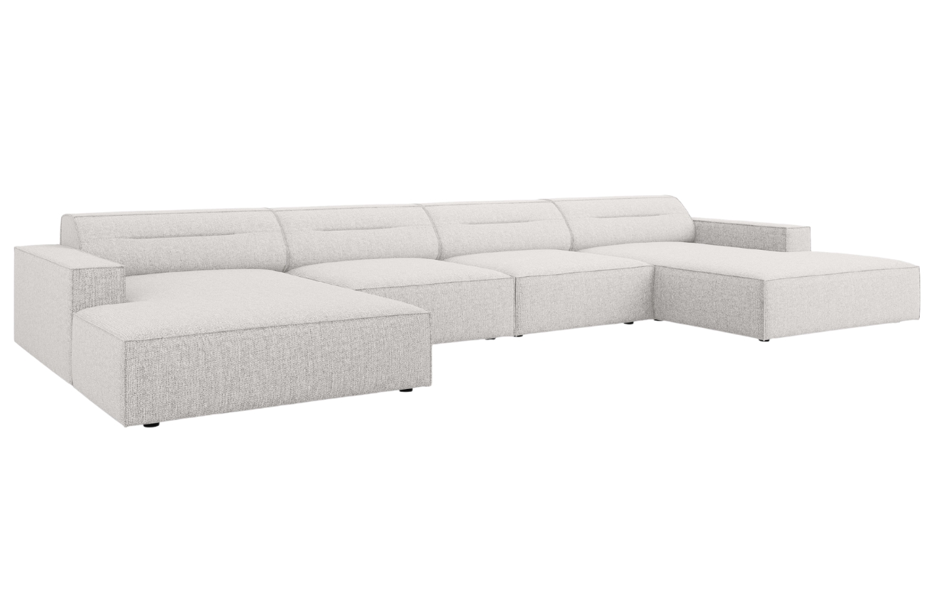 Světle šedá čalouněná rohová pohovka do "U" Windsor & Co Lupus 364 cm Windsor & Co