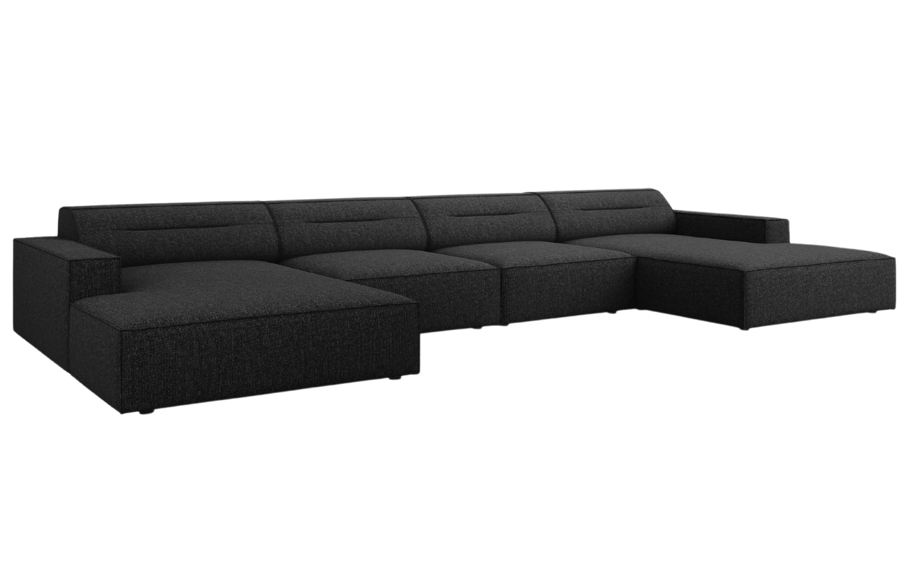 Černá čalouněná rohová pohovka do "U" Windsor & Co Lupus 364 cm Windsor & Co