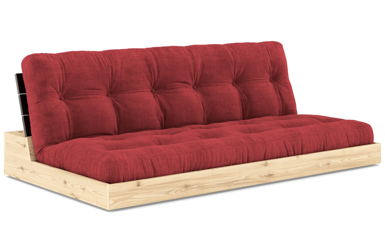 Červená manšestrová dvoumístná rozkládací pohovka Karup Design Base II. 196 cm Karup Design