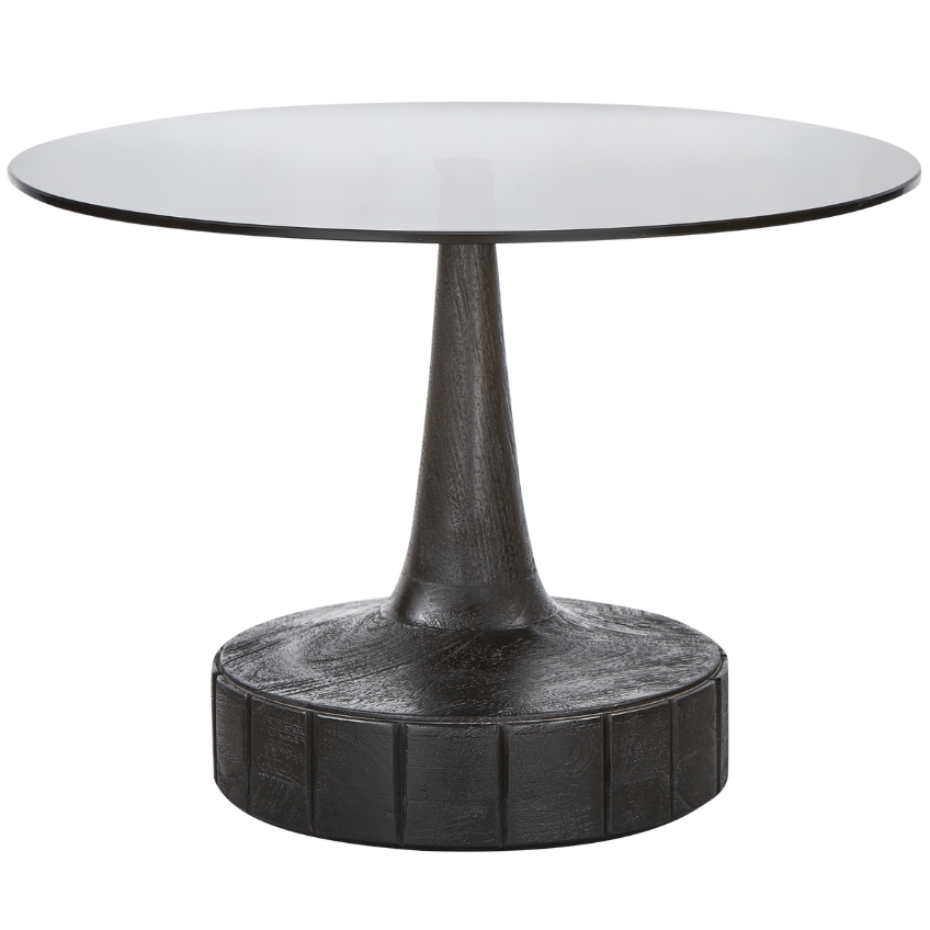Hoorns Černý skleněný konferenční stolek Syan 60 cm Hoorns
