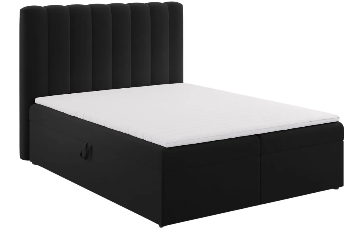 Micadoni sametová boxspring postel Kelp