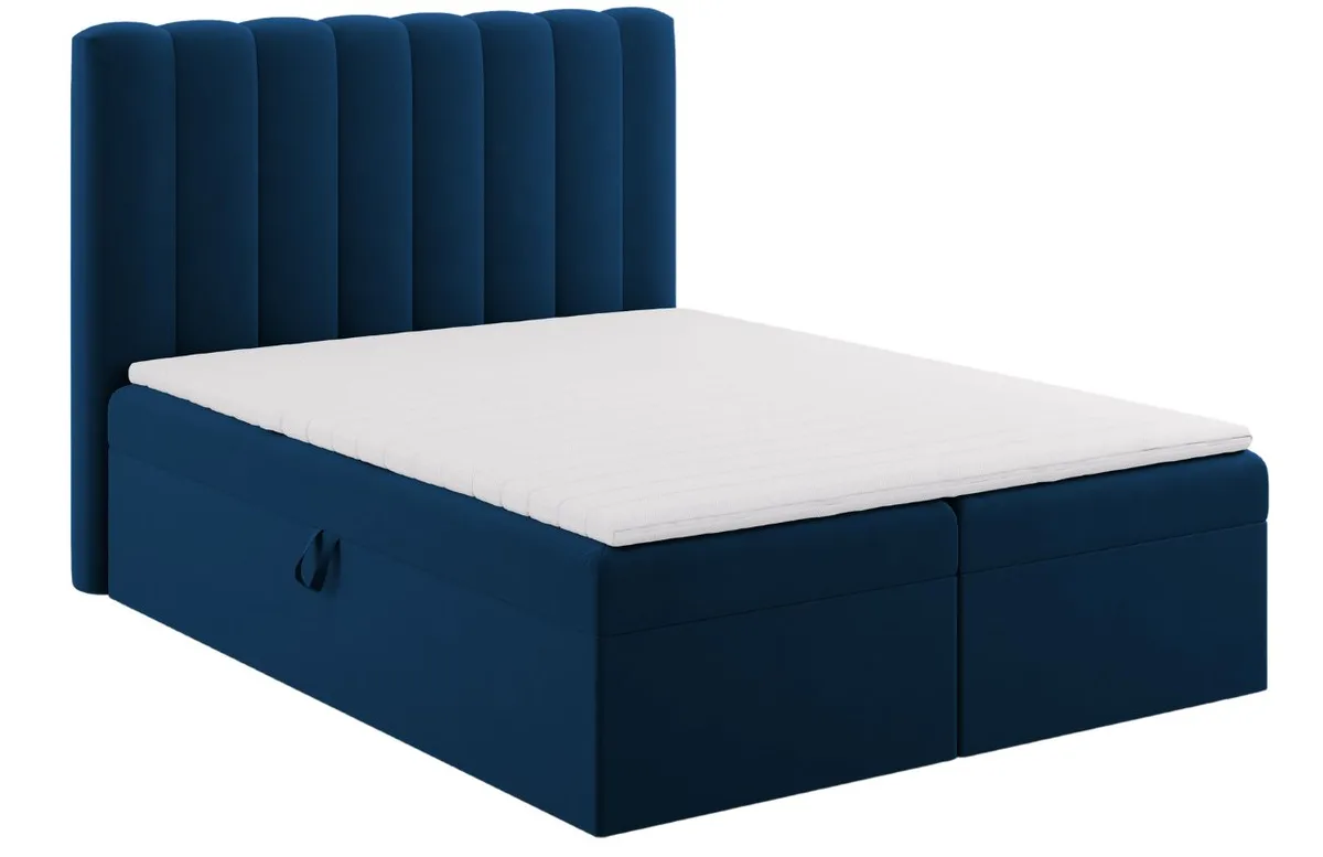 Micadoni Královsky sametová boxspring postel Kelp