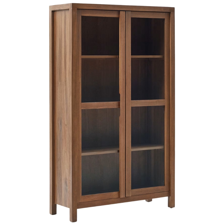 Hnědá teaková vitrína Kave Home Sashi 185 x 110 cm Kave Home