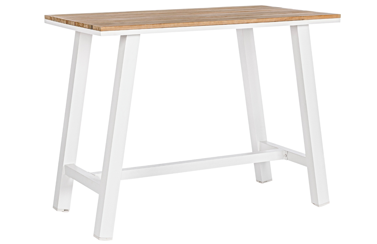Bílý hliníkový zahradní barový stůl Bizzotto Skipper 131 x 73 cm Bizzotto