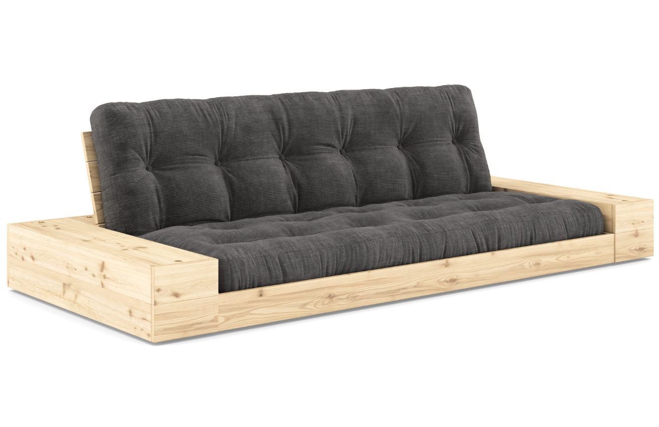 Šedá manšestrová dvoumístná rozkládací pohovka Karup Design Base 244 cm Karup Design